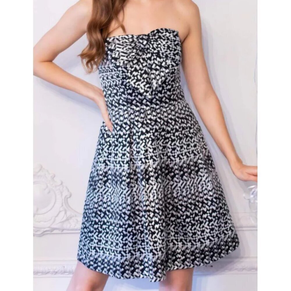 Eva Franco Anthropologie Silver Metallic Strapless Fifi Dress Womens 2 Silverado